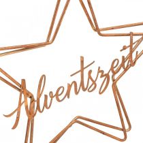 Artikel Sternanhänger Adventszeit aus Metall, Bronzefarben, 32×30 cm, mit Jutekordel