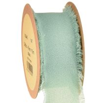 Artikel Stoffband Deko Band mit Fransen Salbeigrün 40mm 15m
