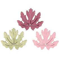 Artikel Streudeko Holz Herbstblätter Tischdeko Lila Rosa Grün 4cm 72 St