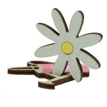 Artikel Streudeko Holz Blumen Schnecken Gießkannen Rosa 4cm 36 St