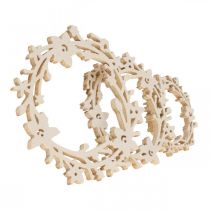 Streudeko Holz Blumenkranz Streuteile Frühling Weiß Ø3–5cm 24St