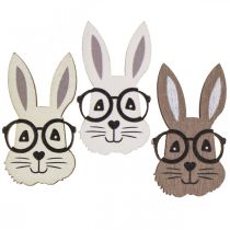 Artikel Streudeko Holz Hase mit Brille Braun Weiß 2,5×4,5cm 48 St