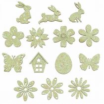 Artikel Streudeko Holz Streuteile Frühling Ostern Grün 2–4cm 64 St