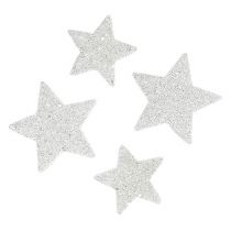 Artikel Streudeko Sterne weiß mit Glimmer 4-5cm 40St