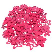 Streudeko aus Holz Pink 2cm - 4cm 72St