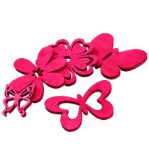 Streudeko aus Holz Pink 2cm - 4cm 72St