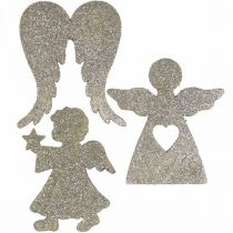 Artikel Streudeko Weihnachten Engel Deko Gold Glitter H8cm 24St