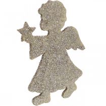 Artikel Streudeko Weihnachten Engel Deko Gold Glitter H8cm 24St