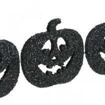 Artikel Streudeko Halloween Kürbis Deko 4cm Schwarz, Glitter 72 St