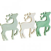 Artikel Streudeko Weihnachten Holz Hirsch Grün 4×3cm 72 St