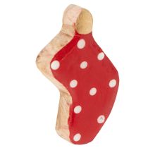 Artikel Socken aus Holz, rot mit weißen Punkten, 6 cm, 8 Stück, Tischdekoration Weihnachten