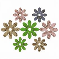 Artikel Holzblumen Streudeko Blüten Grün/Rosa/Blau/Natur Ø3,5–5cm 72 St