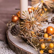 Artikel Strohsterne Glitzer Gold Set Weihnachtsschmuck Ø8cm 24 St