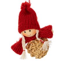 Artikel Strohanhänger Set 30-teilig Figuren und Sterne 4–6 cm Natur-Rot
