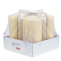 Artikel Stumpenkerzen Set 4 Stück creme Ø10cm Höhe 20cm lange Brenndauer
