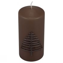 Artikel Weihnachtskerze Dunkelbraun 150/70mm Advent Deko Kerzenschein