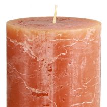 Artikel Stumpenkerzen 2er Set durchgefärbt Dunkelorange 85×150mm Wohnraumdekoration