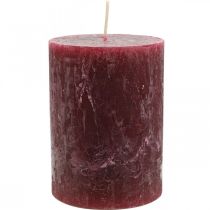 Artikel Durchgefärbte Kerzen Stumpen Rustic Burgund 80×110mm 4 St