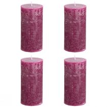 Artikel Stumpenkerzen durchgefärbt Berry Kerzen Lila 50×100cm 4 St