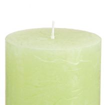 Artikel Durchgefärbte Stumpenkerzen Lime Grün 70×80 mm 4er Set