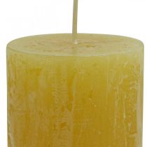 Artikel Stumpenkerzen Rustic Durchgefärbte Kerzen Gelb 60/110mm 4 St