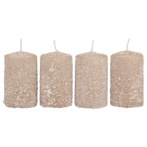 Stumpenkerzen Weihnachtskerzen Beige 60×100mm 4St
