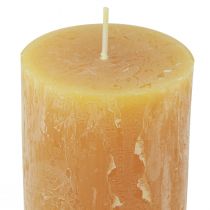 Artikel Stumpenkerzen Rustic Durchgefärbte Adventskerzen Gelb 70/110mm 4 St