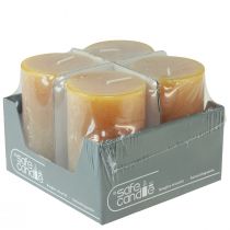 Artikel Adventskerzen Gelb Rustic 70/110mm 4St - Durchgefärbte Stumpenkerzen für stimmungsvolle Weihnachtsdeko