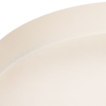 Artikel Rundes Tablett aus Metall 20 cm in Weiß für Wohnraumdekoration