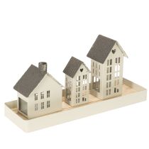 Artikel Lichthäuser Set aus Metall mit Tablett 35cm Grau