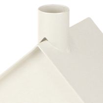 Artikel Mini Teelichthalter Häuser aus Metall, 15 cm, Weiß, 3er-Set für Indoor-Deko