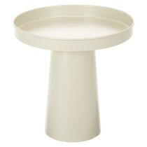 Artikel Tablett aus Metall mit Fuß 20 cm Beige-Grau für Kerzen und Figuren
