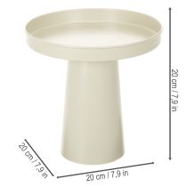Artikel Tablett aus Metall mit Fuß 20 cm Beige-Grau für Kerzen und Figuren