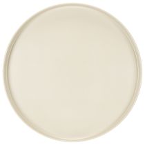 Artikel Dekotablett rund Metall Creme 30 cm auf Fuß für Tischdekoration