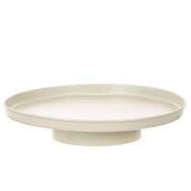 Artikel Dekotablett Metall 30 cm Beige Runde Form für Wohnraum