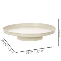 Artikel Dekotablett Metall 30 cm Beige Runde Form für Wohnraum
