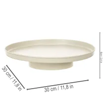 Artikel Dekotablett Metall 30 cm Beige Runde Form für Wohnraum
