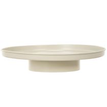 Artikel Dekotablett Metall 30 cm Beige Runde Form für Wohnraum