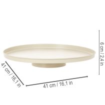 Artikel Dekoplatte Metall rund beige 41 cm für Innenbereich