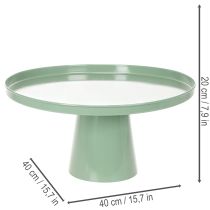 Artikel Runder Metall Dekotisch Grün mit hohem Rand – 40 cm Durchmesser, 20 cm Höhe