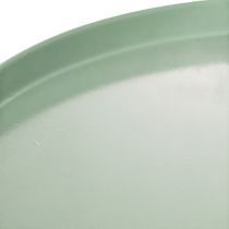 Artikel Runder Metall Dekotisch Grün mit hohem Rand – 40 cm Durchmesser, 20 cm Höhe