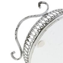 Artikel Tablett mit Griffen oval 23cm x 17,5cm H7,5cm Weiß