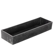 Artikel Rechteckige Dekoschale mit Griffen 32cm Anthrazit Kunststoff