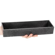 Artikel Rechteckige Dekoschale mit Griffen 32cm Anthrazit Kunststoff