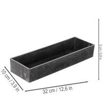 Artikel Rechteckige Dekoschale mit Griffen 32cm Anthrazit Kunststoff