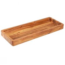 Artikel Tablett rechteckig aus Holz Akazie Geölt 40x15x4cm