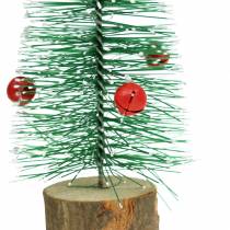 Artikel Mini-Tannenbäume auf Holzsockel Grün beschneit Ø5cm H15cm 6 Stück