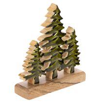 Artikel Tannenbaum-Deko auf Mangoholzsockel 20 cm dunkelgrün für Tisch und Regal