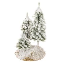 Artikel Künstliche Schneetannen 29cm auf Styroporunterlage mit Moos für Tisch- und Weihnachtsdekoration