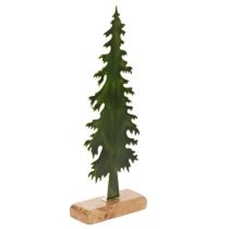Artikel Tannenbaum Figur 36 cm Metall grün mit Holzfuß für Innen